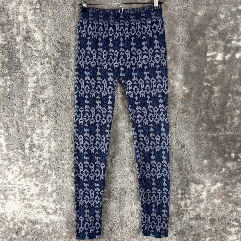 Lucky Brand Size M/L Boho Casual Leggings Blue Pull On Stretch Pants